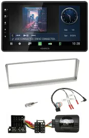 Автомагнитола Kenwood Bluetooth USB DAB для Alfa Romeo 156 (2002–2003), серебристая