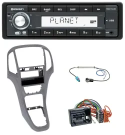 Continental MP3 AUX USB DAB 1DIN Autoradio für Opel Astra J ab 2009 Titan grau