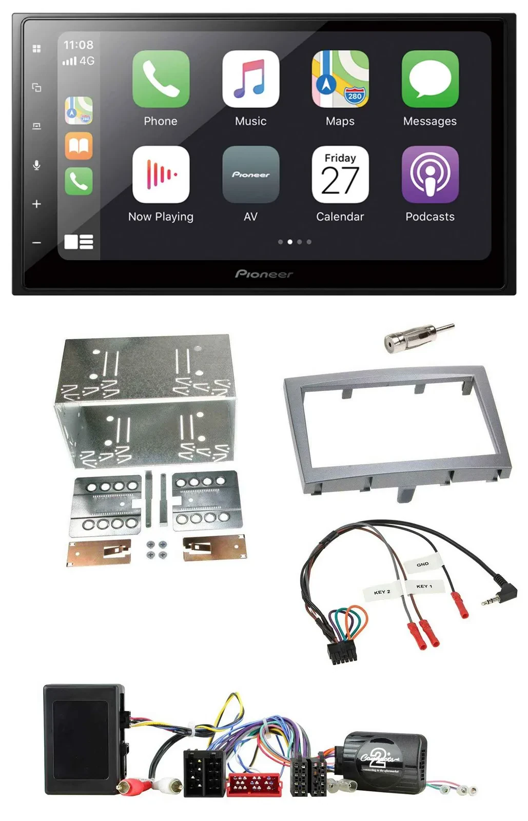 Pioneer Lenkrad Bluetooth DAB 2DIN USB Autoradio für Porsche 911 Boxster Cayman