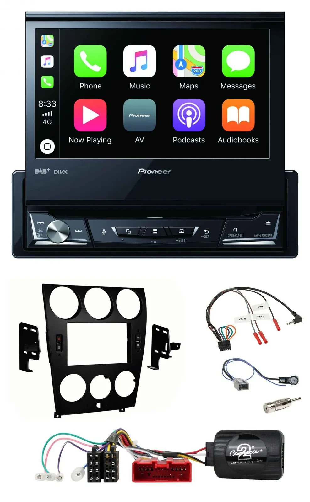 Pioneer DVD Bluetooth DAB USB Lenkrad Autoradio für Mazda 6 (2006-2008)
