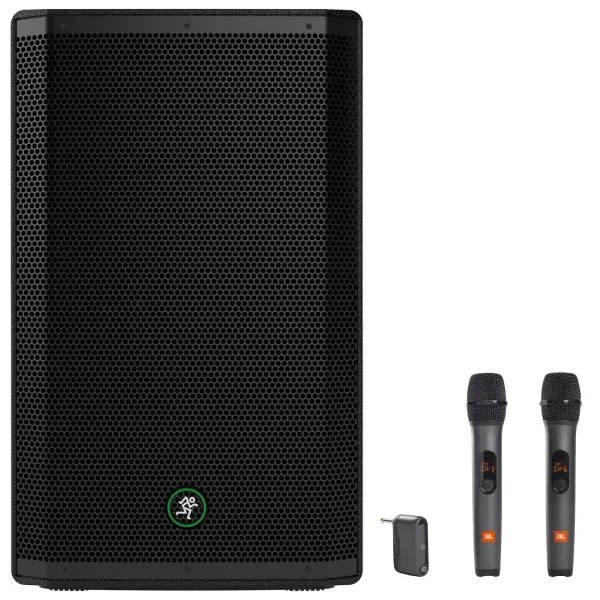 Mackie Thrash215 15” 1300W Powered Active DJ PA Speaker+(2) JBL Wireless Mics