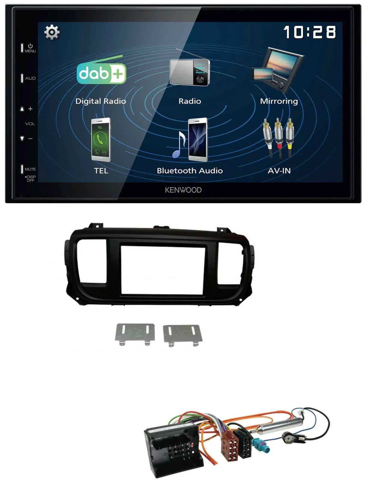 Автомагнитола для Peugeot Expert Traveller Kenwood 2DIN, Bluetooth, MP3, USB, DAB