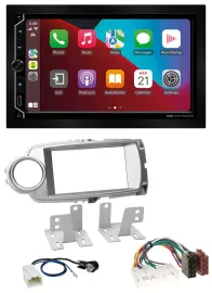 ESX 2DIN DAB USB MP3 Bluetooth Autoradio für Toyota Yaris 2011-2014 silber