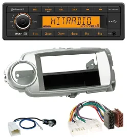 Continental 1DIN DAB MP3 AUX USB Autoradio für Toyota Yaris (11-14) - silber
