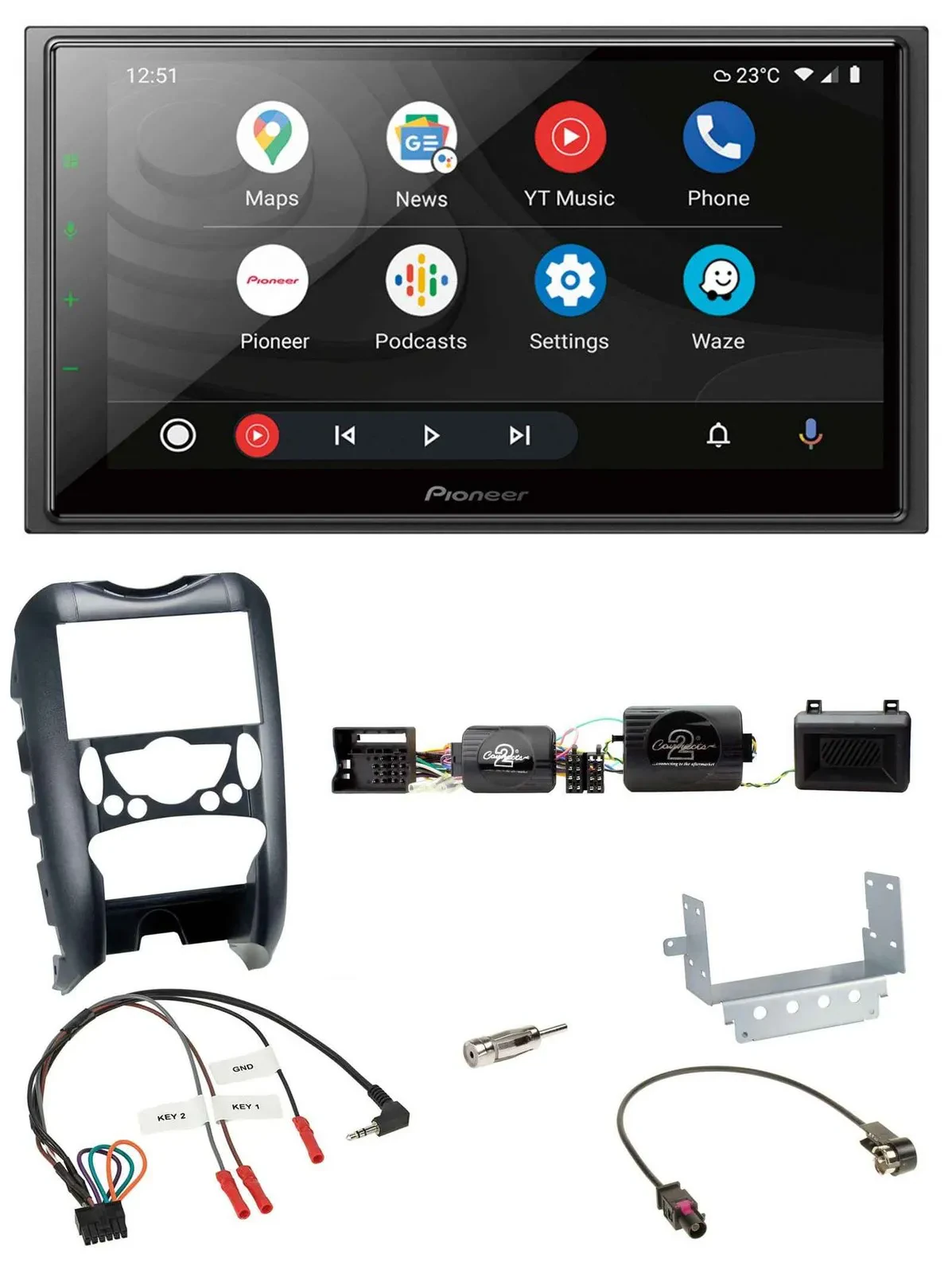 Pioneer USB 2DIN DAB Lenkrad Bluetooth Autoradio für Mini Cooper 06-14 Parksenso