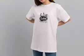 Футболка Popmerch WWXS86 "Live Band" белая, женская, размер XS