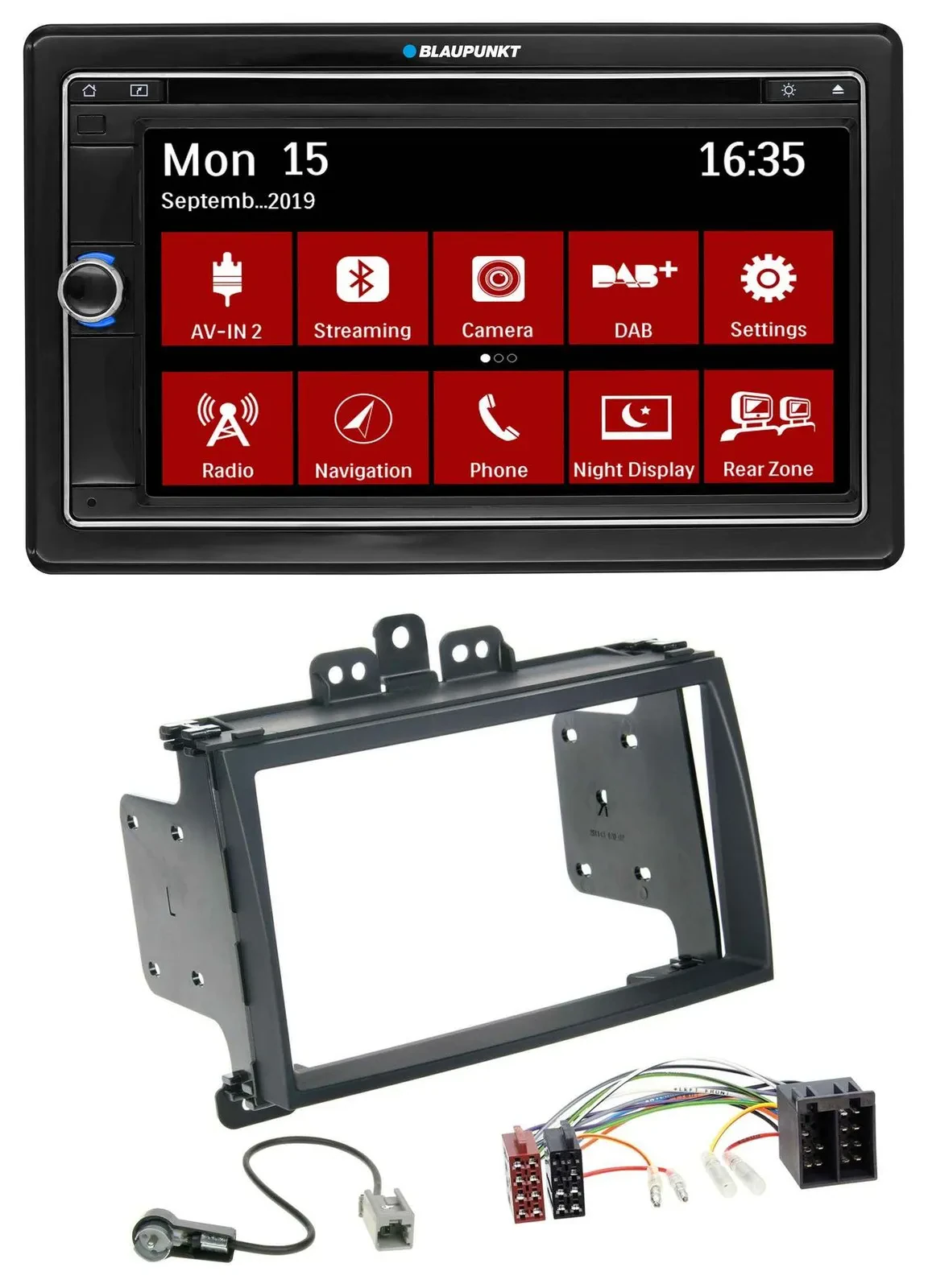 Blaupunkt Bluetooth DAB 2DIN USB DVD MP3 Autoradio für Hyundai i20 09-12 schwarz