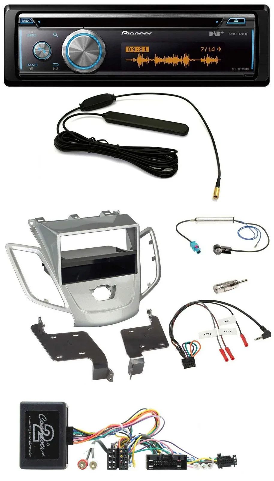 Pioneer CD USB Bluetooth DAB Lenkrad Autoradio x für Ford Fiesta 2010-13 ohne Di