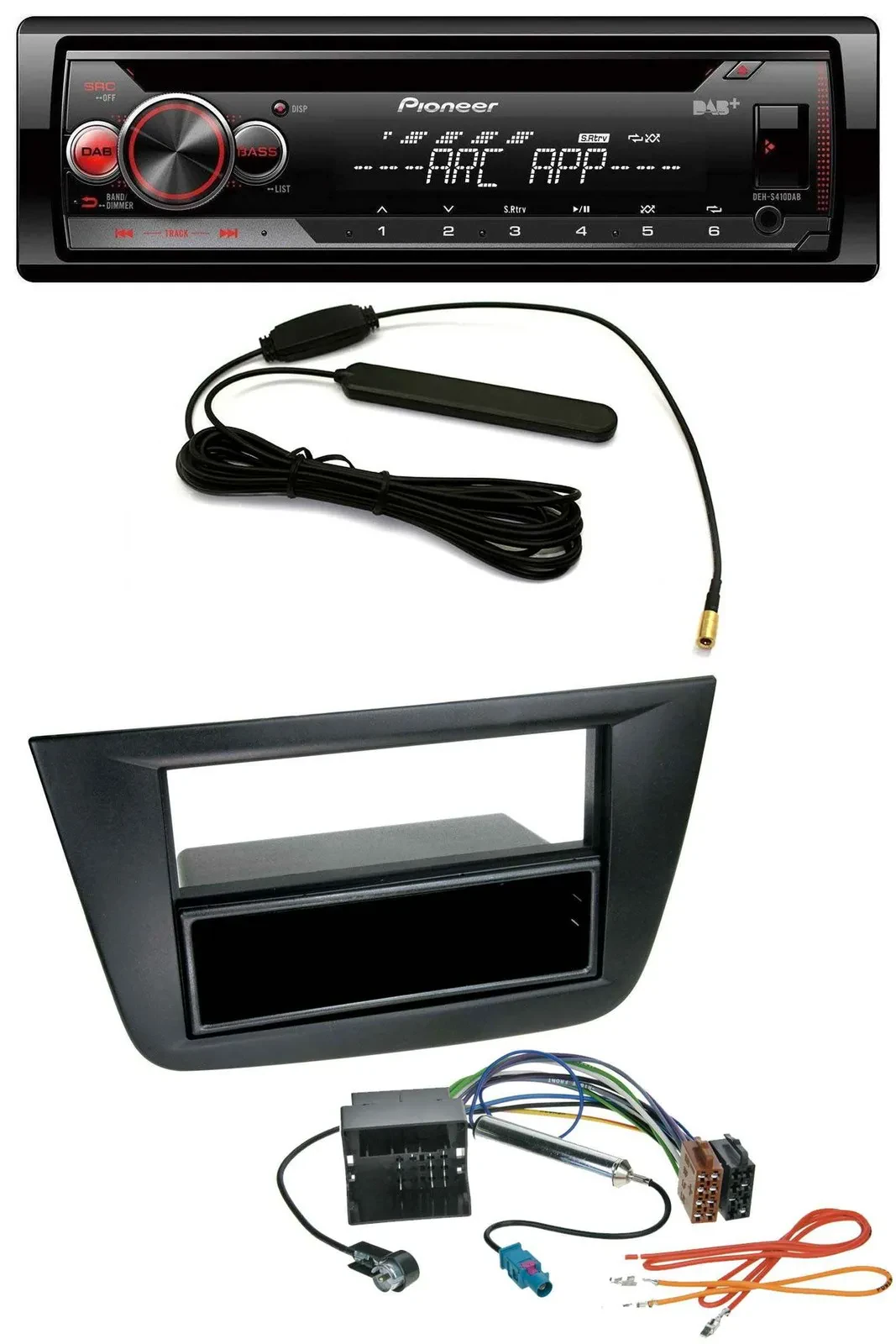 Pioneer CD USB AUX DAB MP3 Autoradio für Seat Toledo Altea ab 05 schwarz