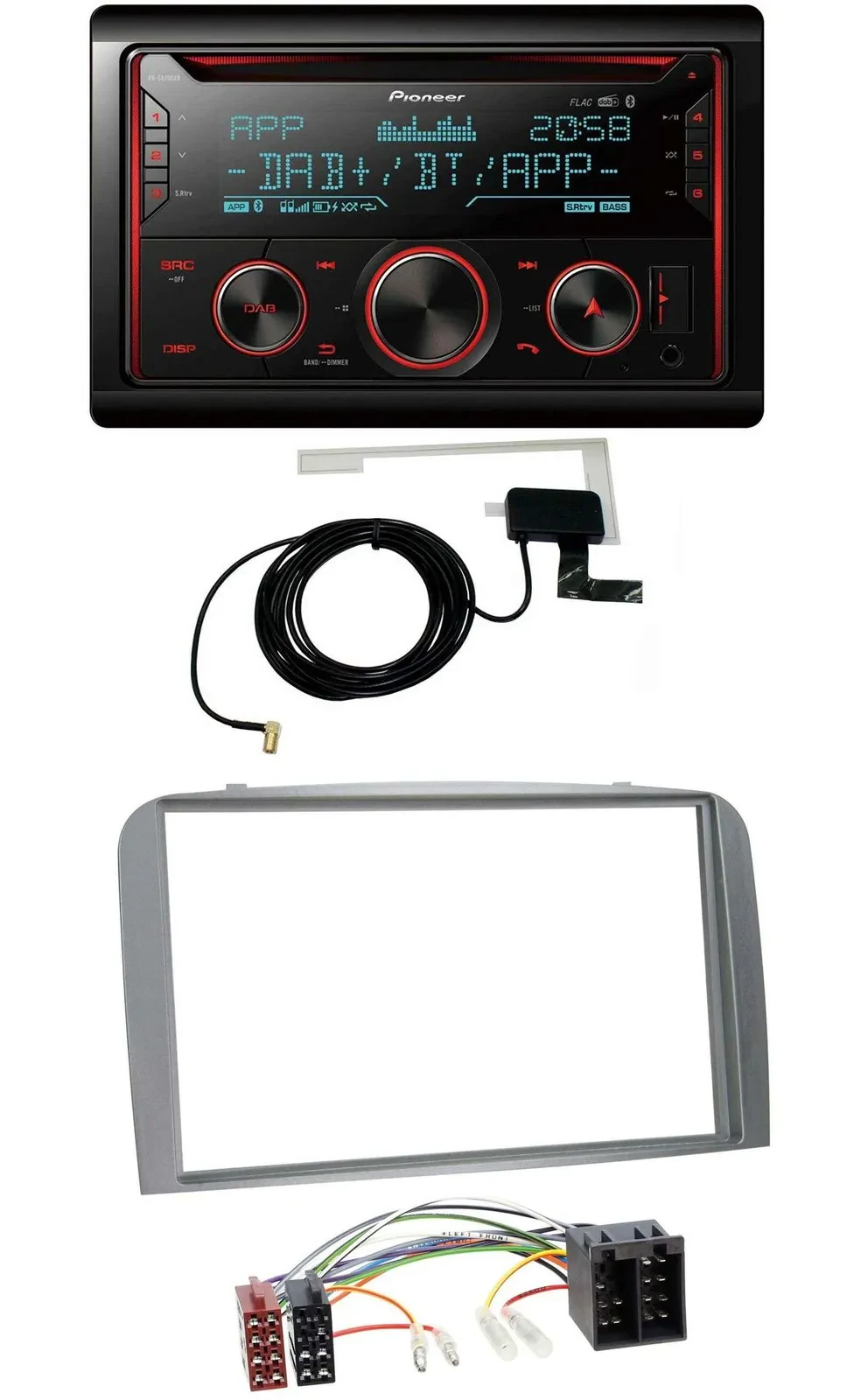 Pioneer 2DIN MP3 DAB USB CD Bluetooth Autoradio für Alfa Romeo 147 GT 00-10 silb