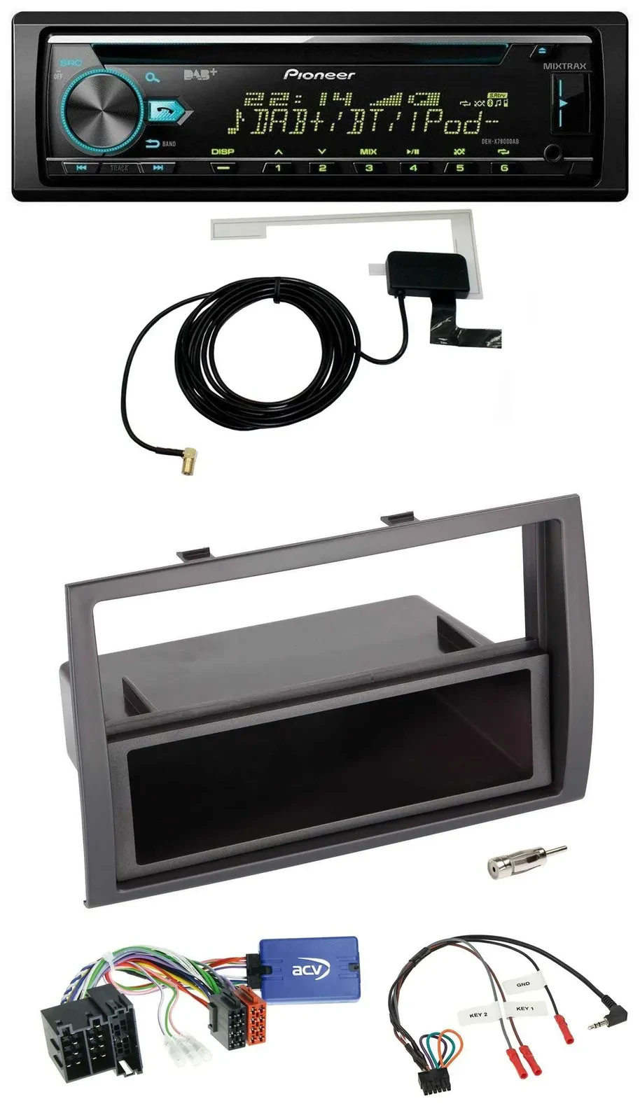Pioneer MP3 Lenkrad CD USB DAB Autoradio für Fiat Ducato 2008-2011 schwarz