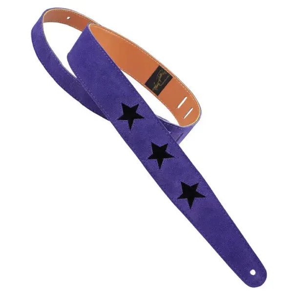 Ремень для гитары Henry Heller HPST-PB Capri Leather Series Purple Black Stars