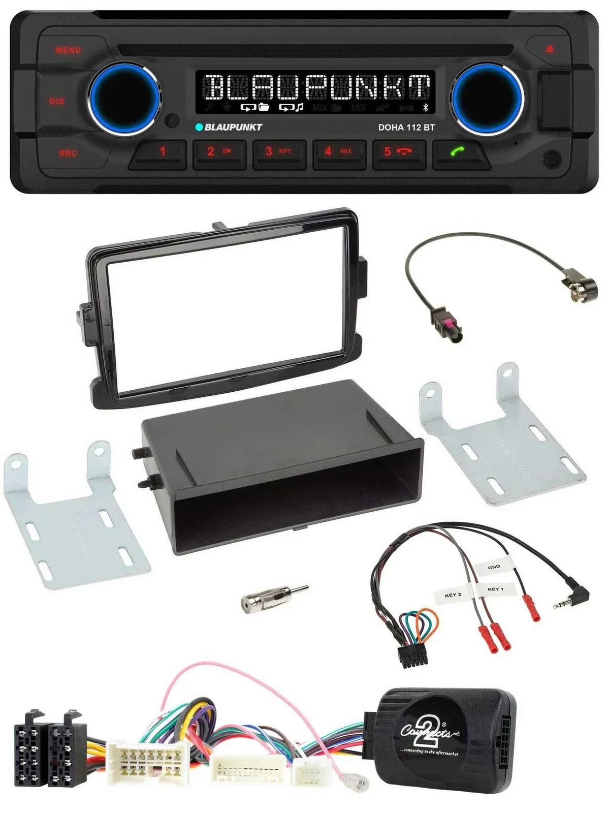 Автомагнитола Blaupunkt CD/MP3, Bluetooth, USB для Dacia Dokker/Lodgy/Sandero