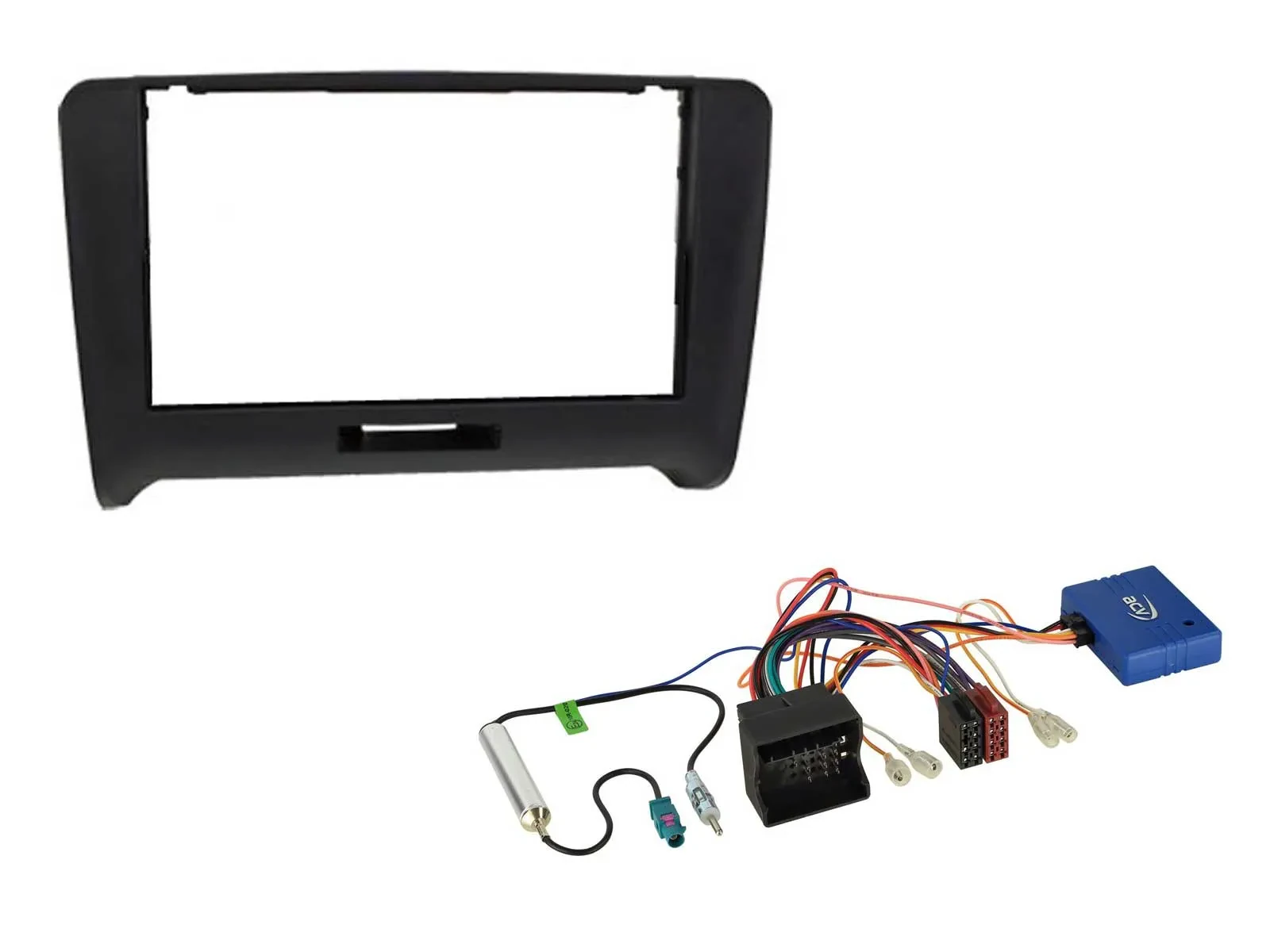 Radioeinbauset CAN-Bus Doppel DIN Autoradio für Audi TT 8J 2006-2014 schwarz