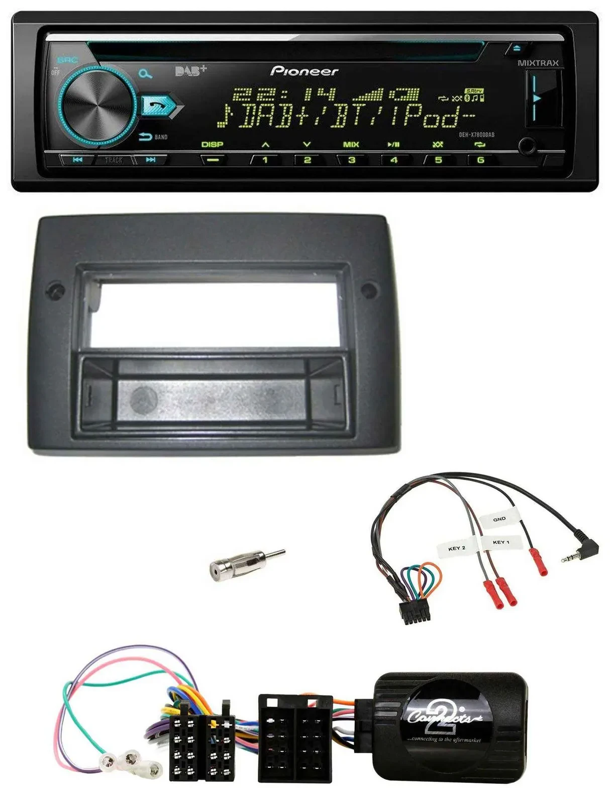 Pioneer DAB Lenkrad CD USB Bluetooth Autoradio für Fiat Stilo 2001-2007 Profi Ab