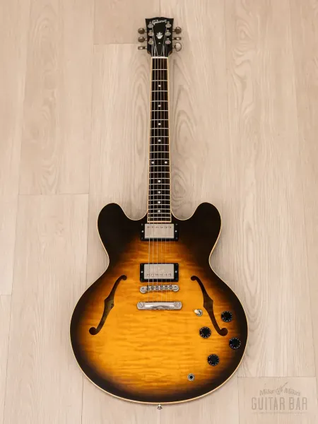 Электрогитара полуакустическая Gibson ES-335 Dot HH Vintage Sunburst w/case USA 1998