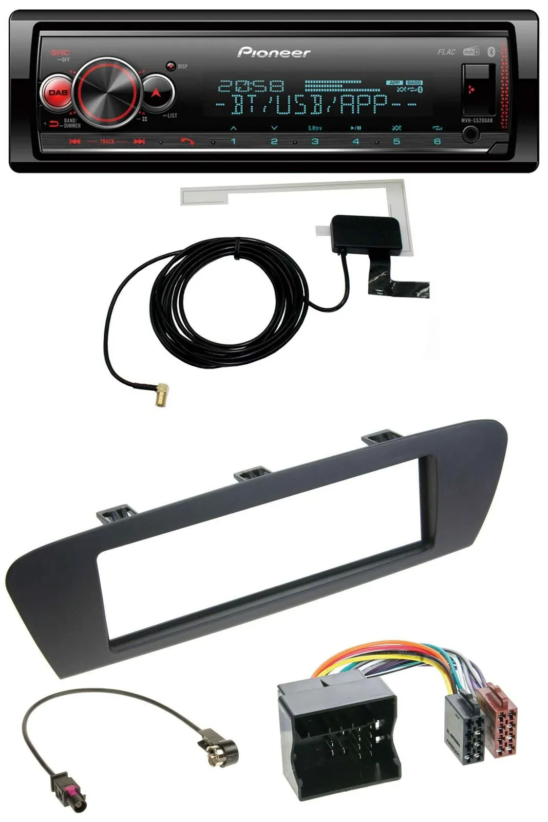 Pioneer Bluetooth DAB USB MP3 Autoradio für Renault Scenic (ab 12) - braun