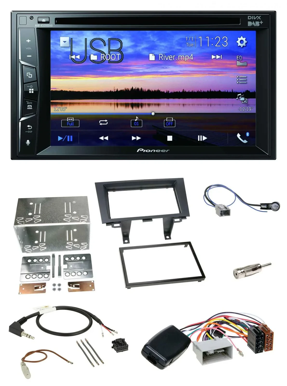 Pioneer Bluetooth 2DIN USB DVD DAB Lenkrad Autoradio für Honda CRV 2006-2012