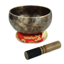 keepdrum Tibetische Bronze-Klangschale Singing Bowl 12 cm mit Reiber