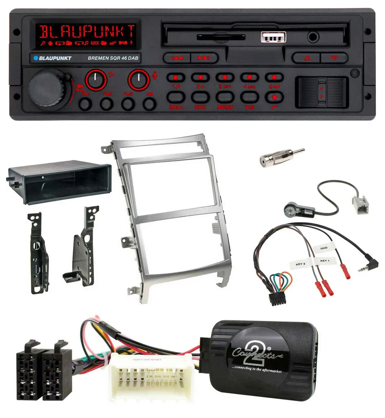 Blaupunkt SD Lenkrad USB Bluetooth DAB Autoradio für Hyundai IX55 2009-2012 silb