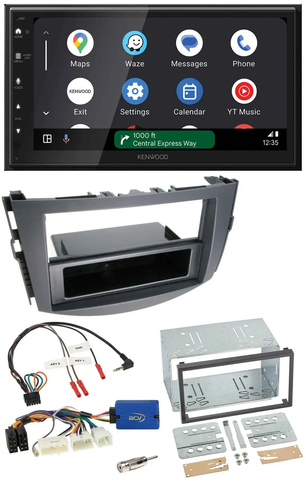 Автомагнитола Kenwood 2DIN, DAB, Bluetooth, USB, совместимая с кнопками на руле, для Toyota RAV4 (с 2011), 28-pin