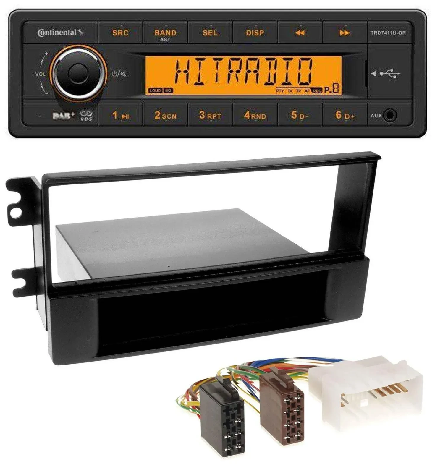Continental 1DIN DAB MP3 AUX USB Autoradio für Kia Sportage (ab 2005)