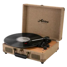 Виниловый проигрыватель Alive Audio GLAM The Canvas Edition Mocca с Bluetooth и встроенной стереосистемой