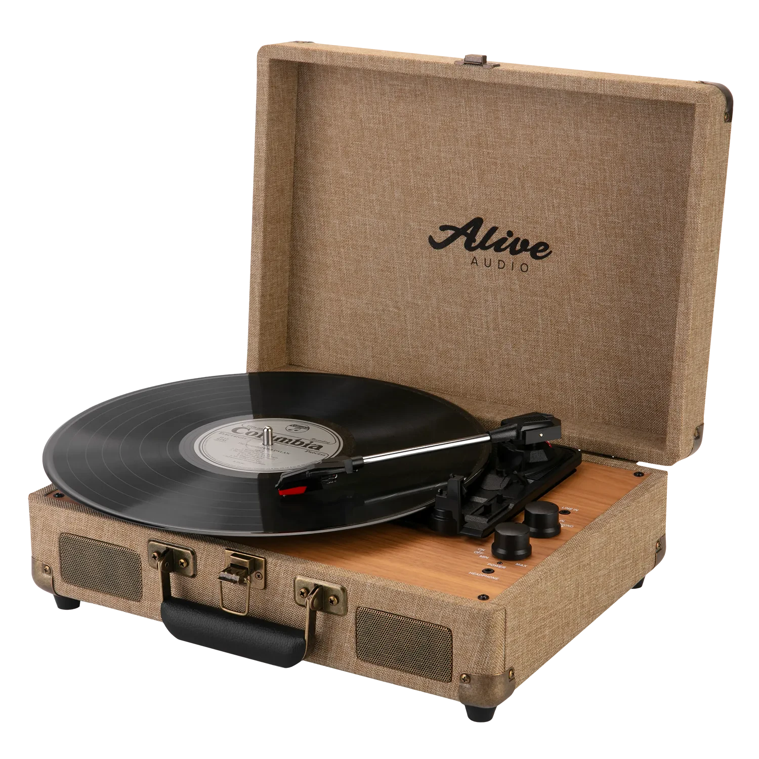 Виниловый проигрыватель Alive Audio GLAM The Canvas Edition Mocca с Bluetooth и встроенной стереосистемой