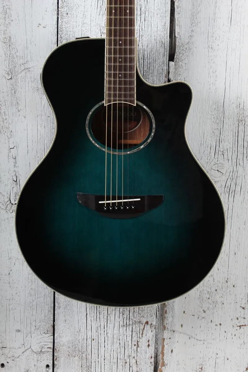 Yamaha APX600 Thinline Cutaway Acoustic Electric Guitar Oriental Blue Burst