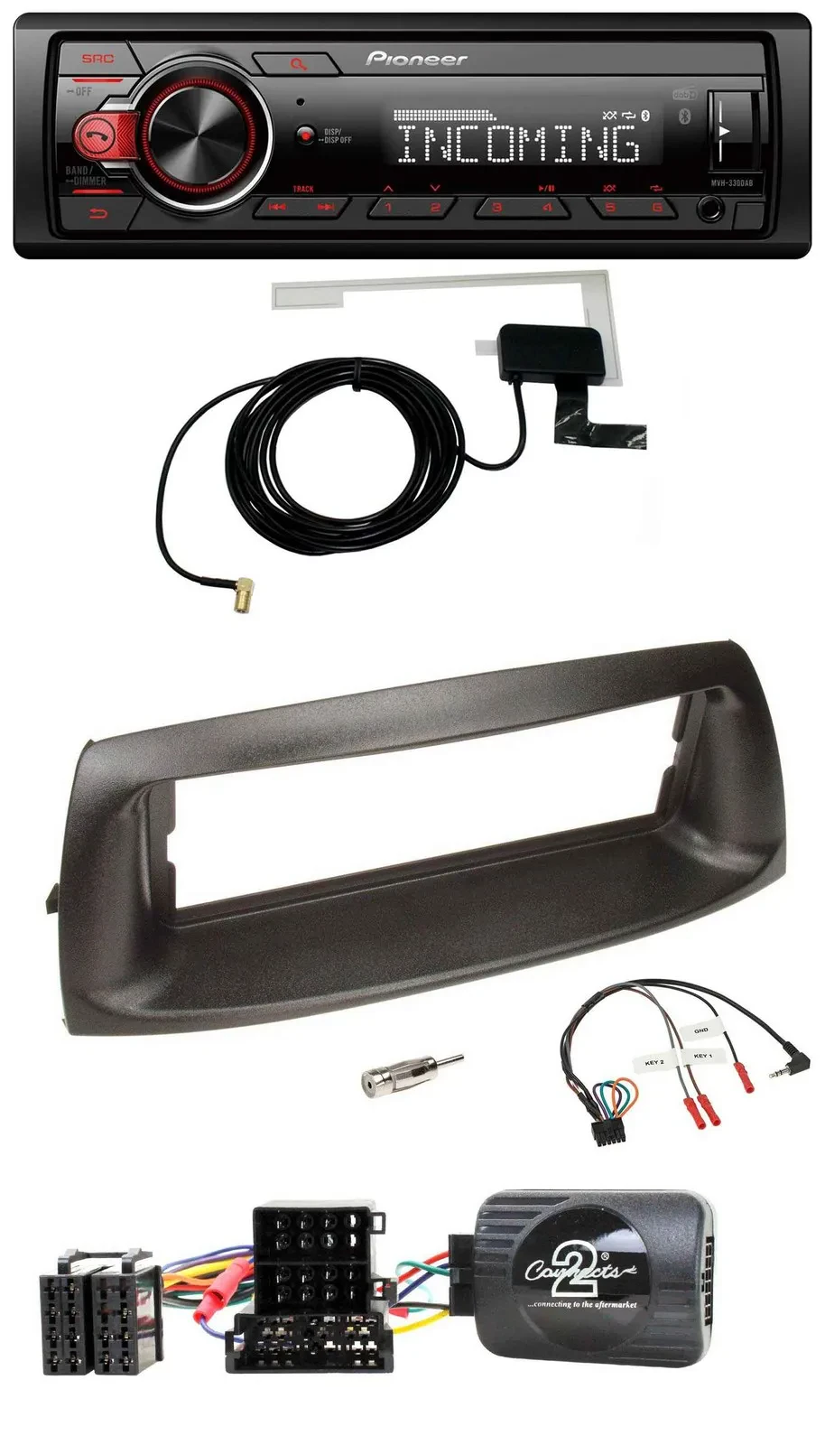 Автомагнитола для Fiat Punto (1999–2005) Pioneer USB, DAB, Bluetooth