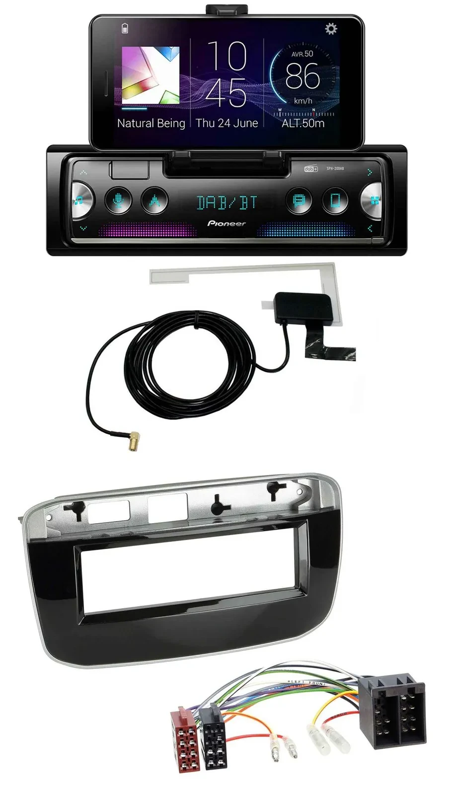 Pioneer DAB Bluetooth MP3 USB Autoradio für Fiat Punto Punto Evo (ab 2011)