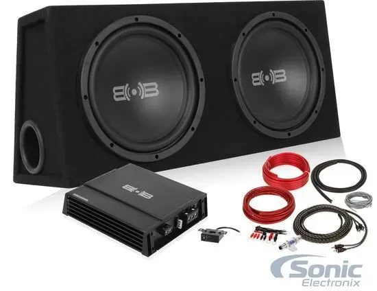 Belva BPKG210 1000 Watt Bass Package w/ Two 10" Sub Box + Mono Car Amp + Amp Kit