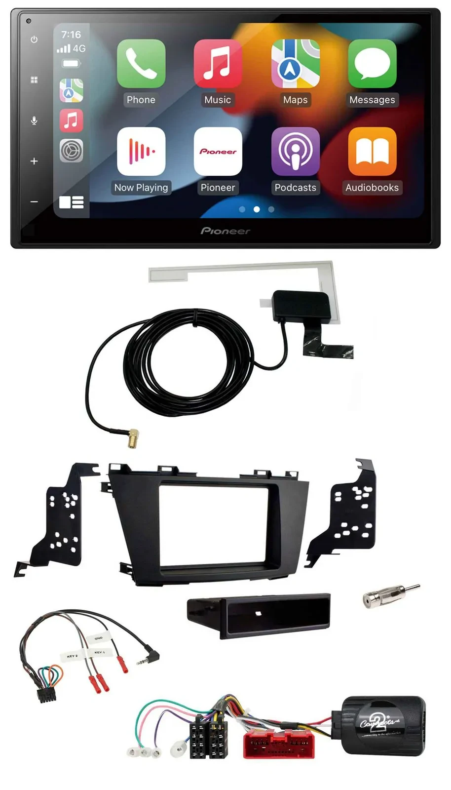Pioneer Lenkrad USB Bluetooth DAB 2DIN Autoradio für Mazda 5 2010-2015