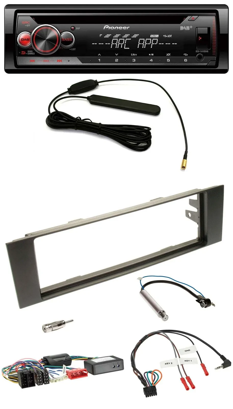 Pioneer CD USB Lenkrad DAB MP3 Autoradio für Audi A3 03-06 Teilsystemadapter