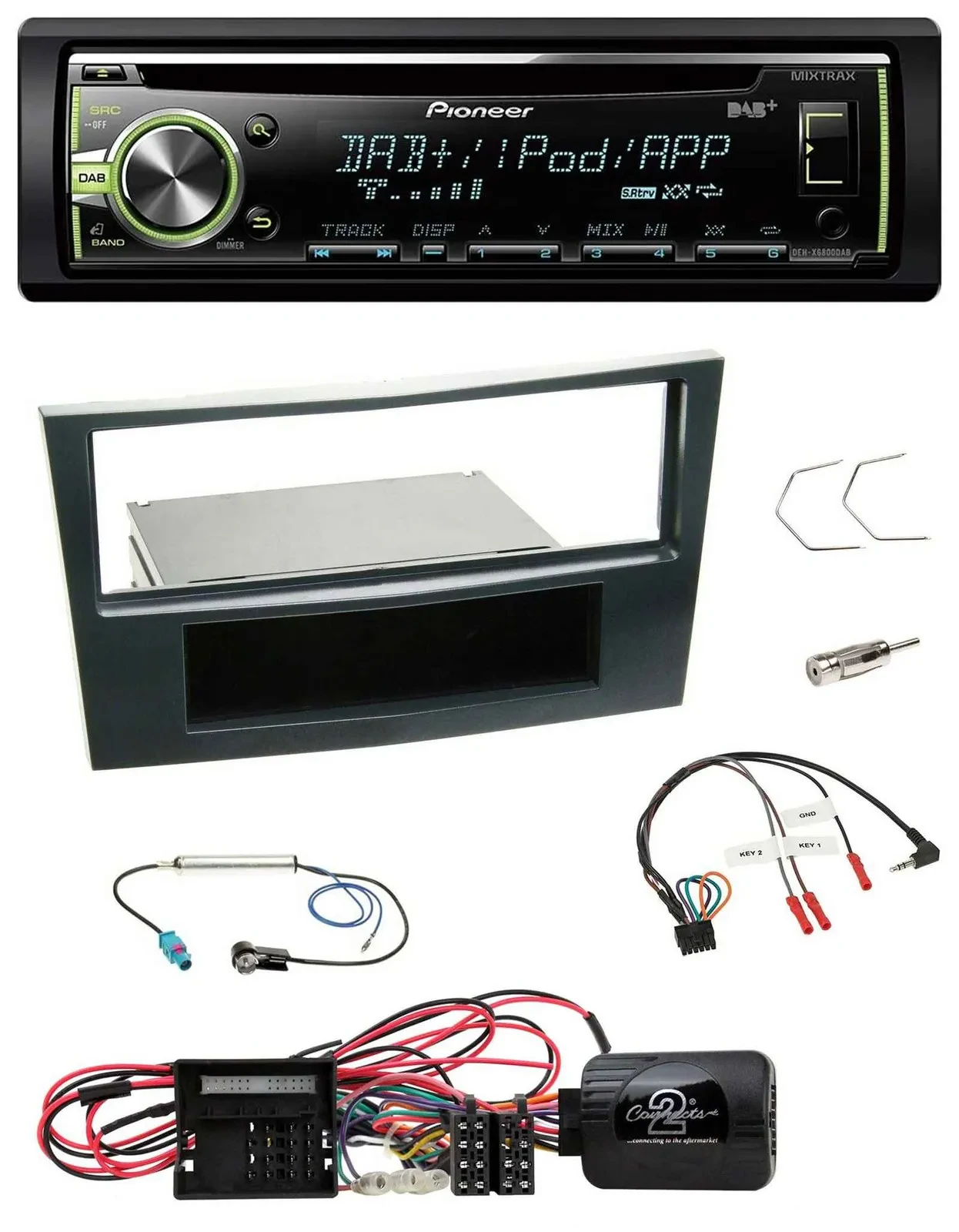 Автомагнитола Pioneer CD DAB USB MP3 для Opel Corsa D (2009–2014), чёрная, поддержка управления на руле