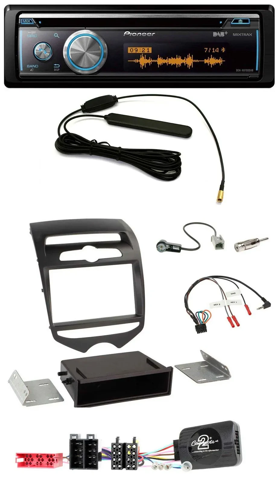 Автомагнитола для Hyundai ix20 (с 2010) Pioneer CD, USB, Bluetooth, DAB с поддержкой кнопок на руле