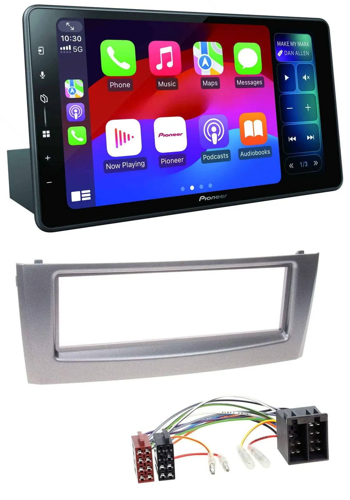Pioneer Bluetooth DAB MP3 USB Autoradio für Fiat Punto Grande Punto ab 05 grau
