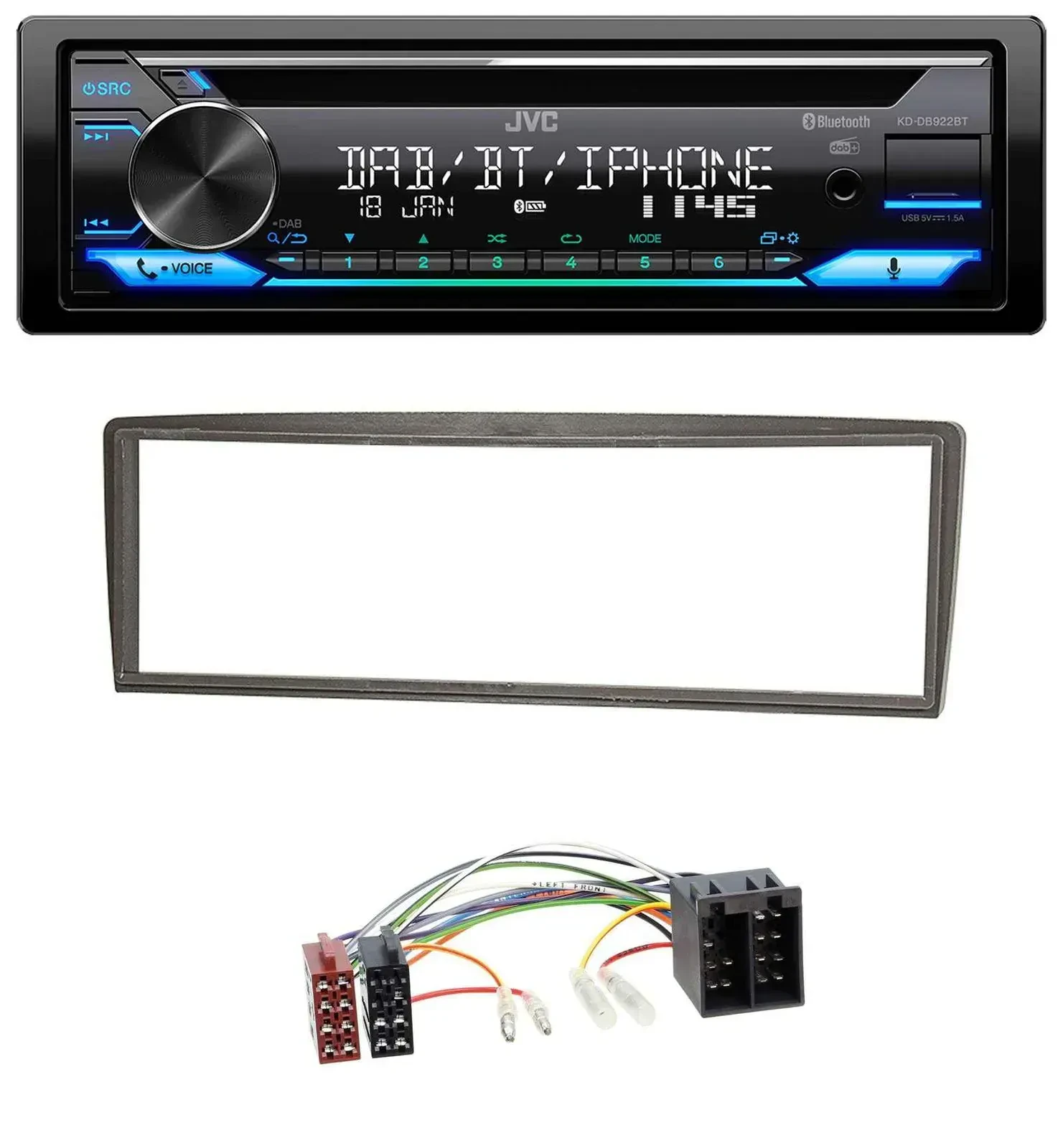 Автомагнитола JVC Bluetooth MP3 USB DAB CD для Alfa Romeo GTV (с 2004)