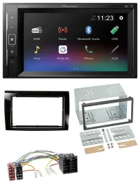 Автомагнитола Pioneer 2 DIN, DAB, MP3, Bluetooth, USB для Fiat Bravo (с 2007)