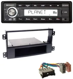 Автомагнитола Continental 1 DIN, USB, AUX, DAB, MP3, для Hyundai Sonata NF (2002–2005), черная