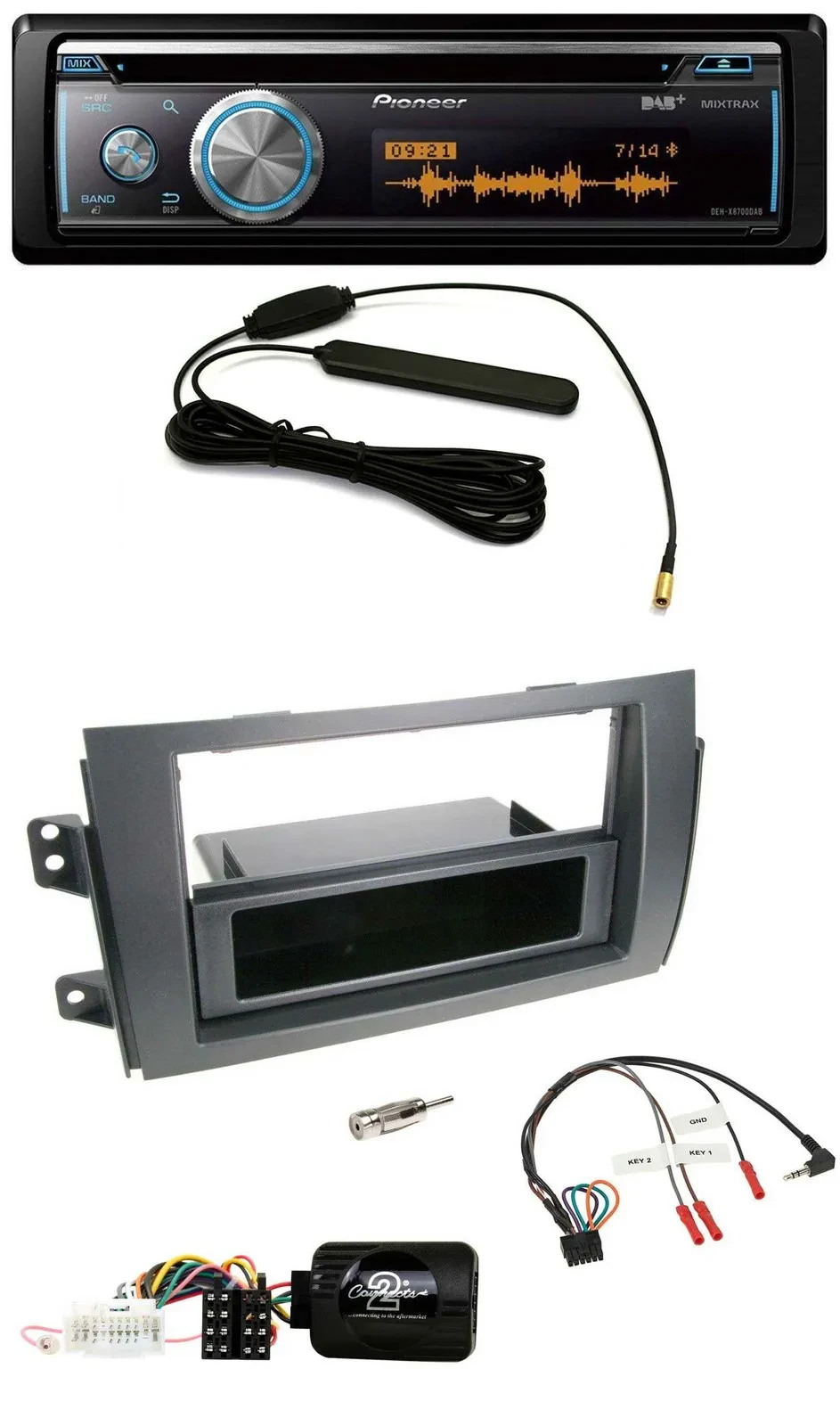 Pioneer CD USB Bluetooth DAB Lenkrad Autoradio für Fiat Sedici Suzuki SX4