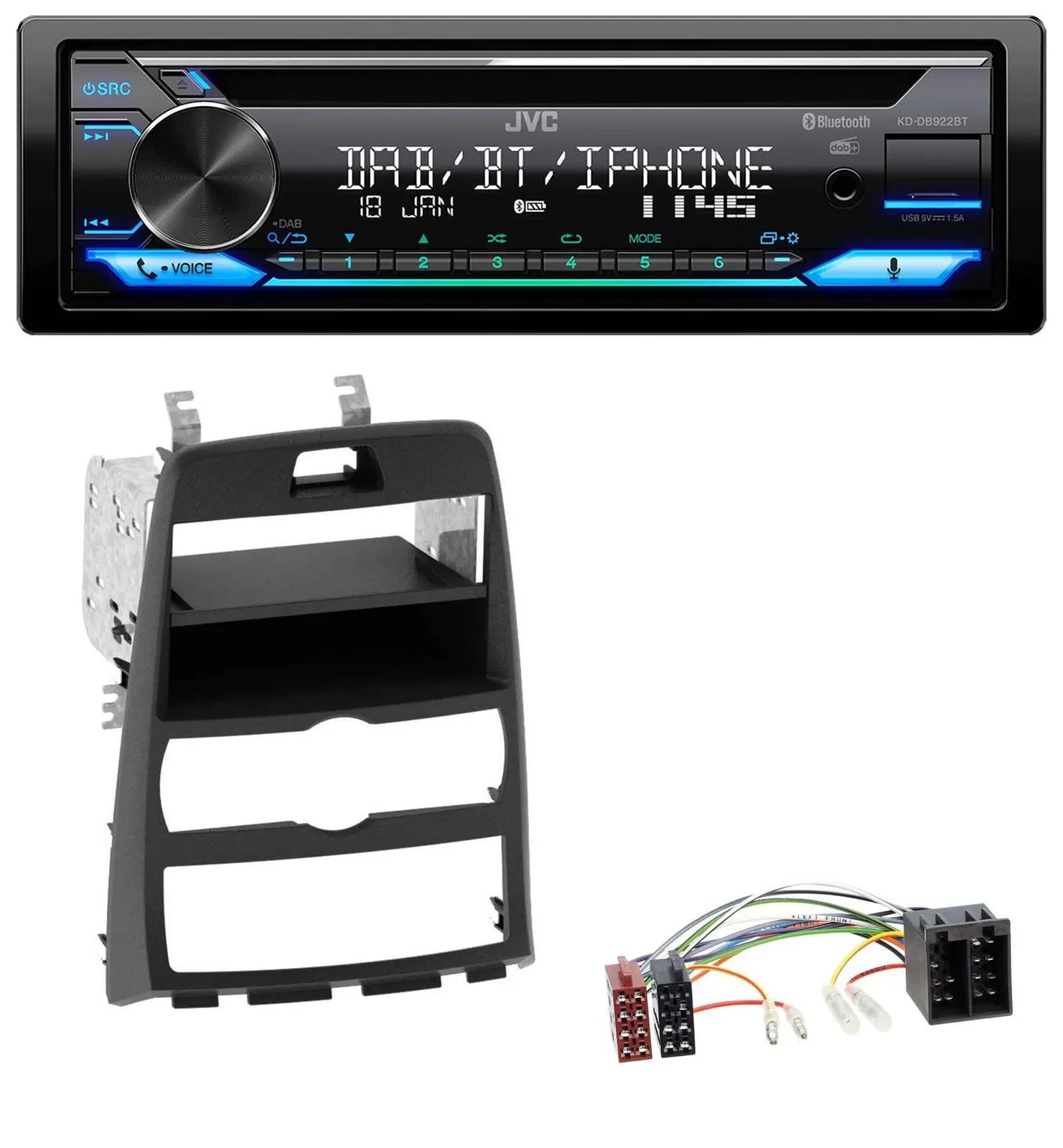 JVC Bluetooth MP3 USB DAB CD Autoradio für Hyundai Genesis BK 10-12 Klimaautomat