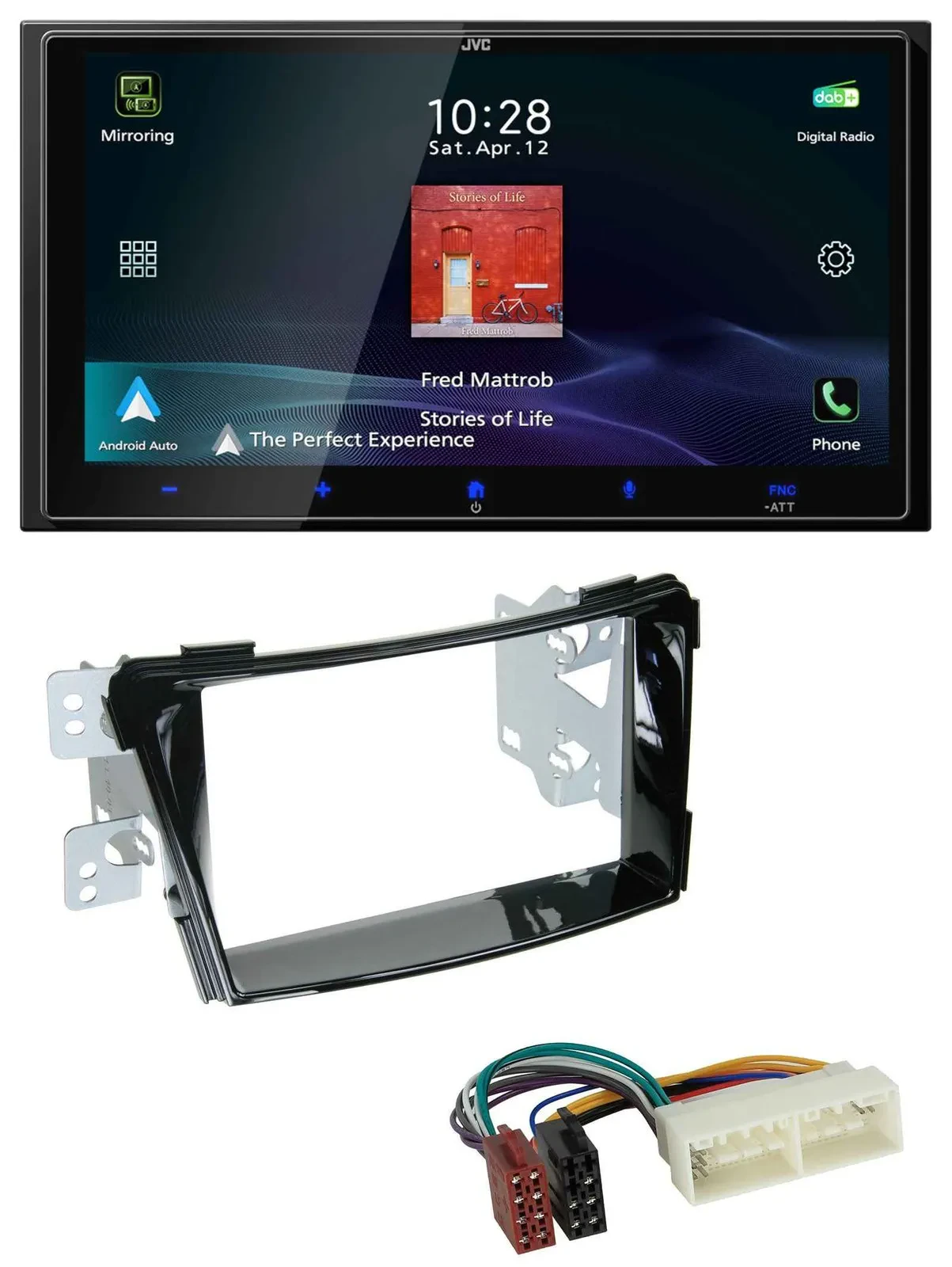 Автомагнитола JVC 2DIN USB Bluetooth DAB MP3 для Hyundai i40 (с 2016), тип VF