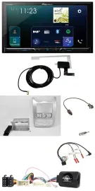 Автомагнитола для Dacia (с 2012) Pioneer 2-DIN DAB USB Bluetooth светло-серебристая, поддержка управления с руля