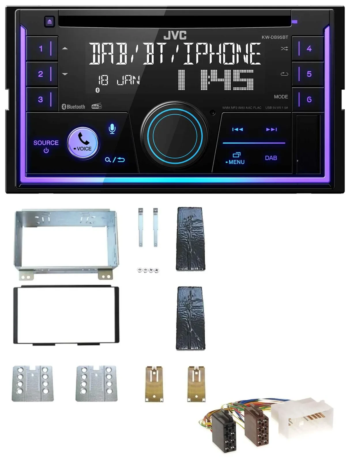 JVC MP3 USB 2DIN DAB Bluetooth CD Autoradio für Kia Carnival II VQ 06-11
