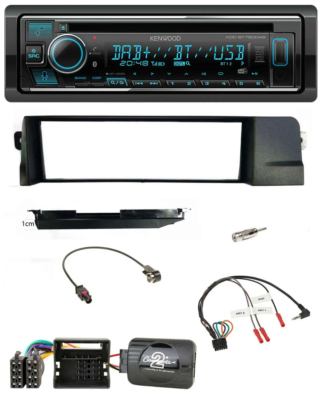 Автомагнитола для BMW 3 Series E46 Kenwood Bluetooth, DAB, USB, CD (2001–2007)