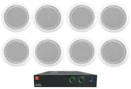 Потолочная акустика JBL CC65T White с усилителем (8 штук)