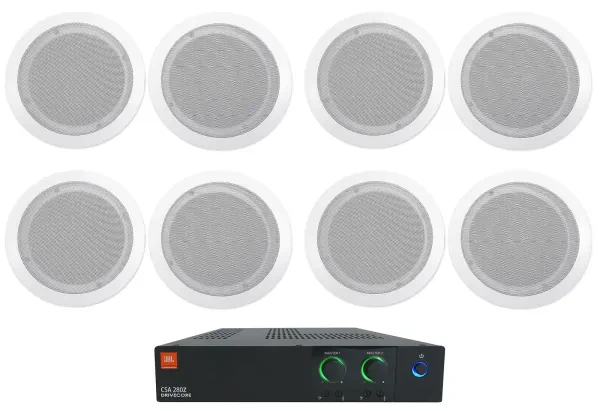 Потолочная акустика JBL CC65T White с усилителем (8 штук)