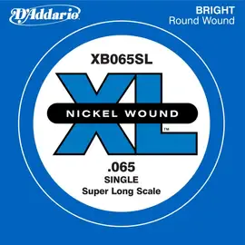 Струна для бас-гитары D'Addario XB065SL, сталь никелированная, круглая оплетка, калибр 65