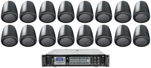 Потолочная акустика JBL Control 65P/T Black с усилителем (16 штук)